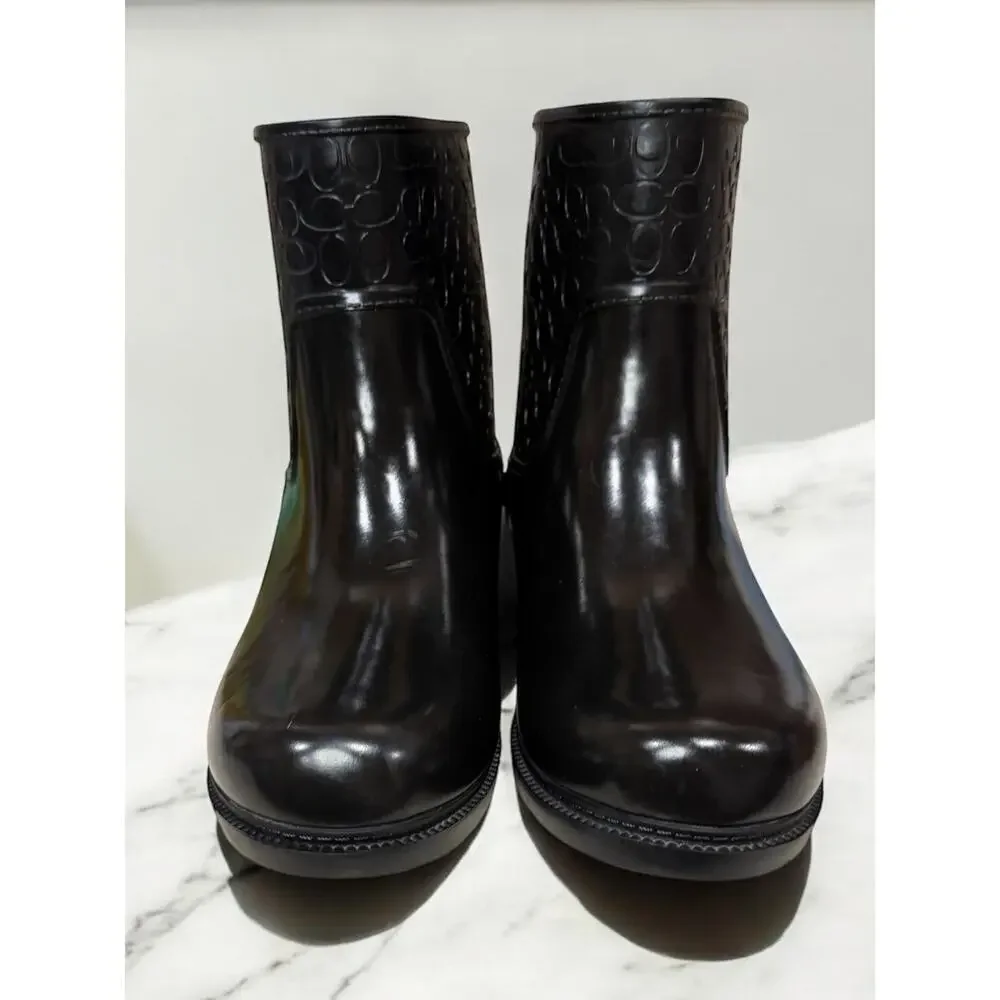 Coach FG1877 Classic Signature Embossed Rain Boot Size 10B